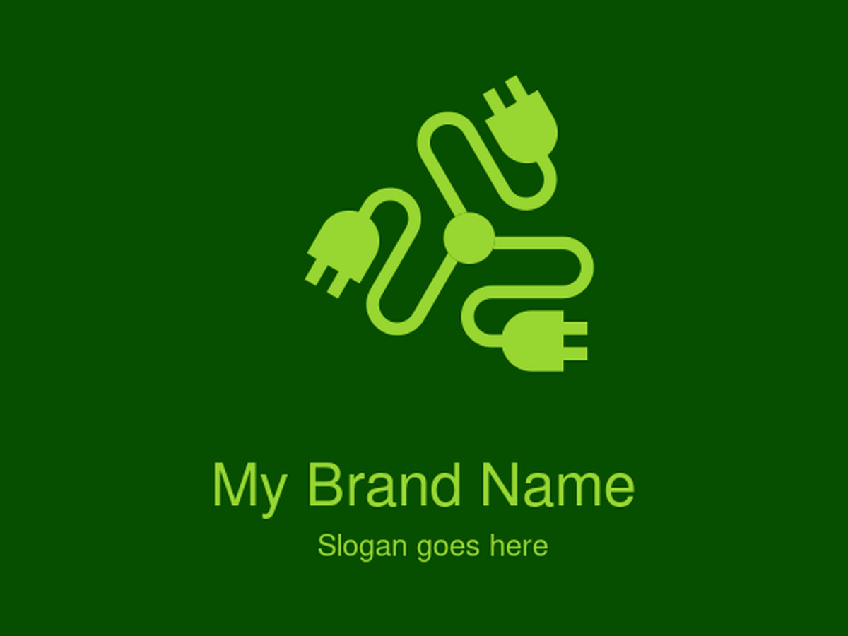 Green Triple Electric Plug Connection Logo Design for Sustainable Energy Brands